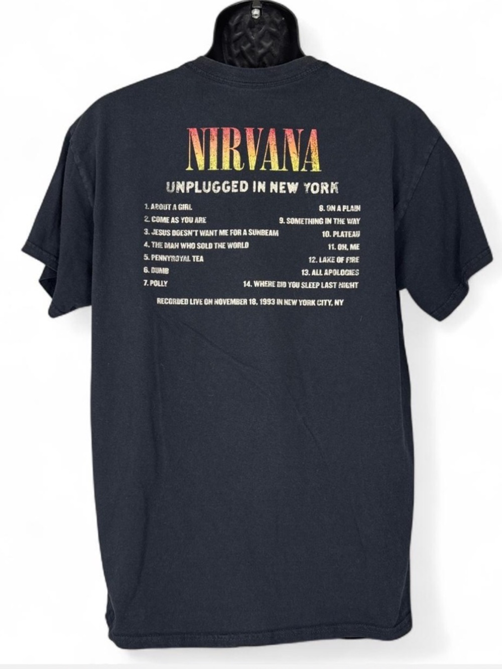 NIRVANA Black 'Unplugged in New York' Graphic Tee - Picture 2 of 5